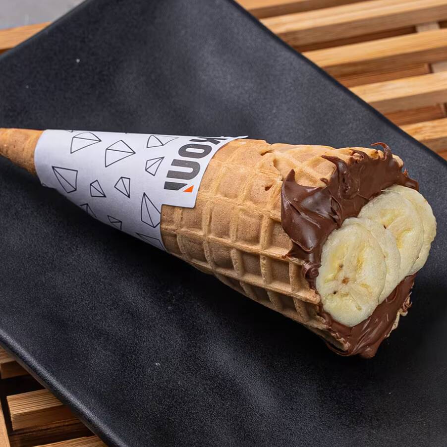 Casquinha biscotti, Nutella e banana.