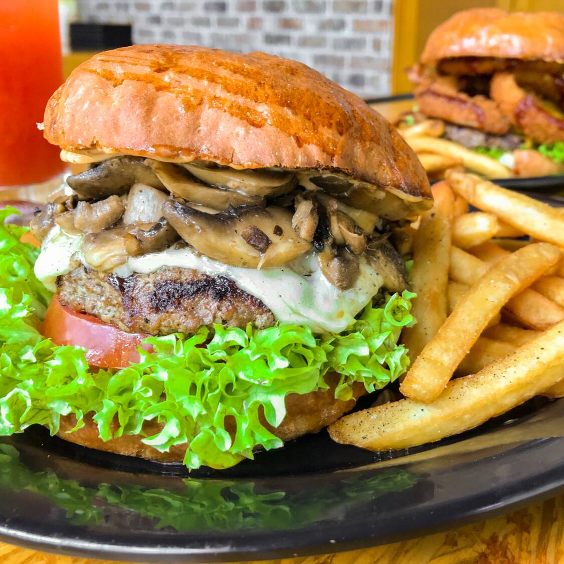 Mushroom Swiss Burger
