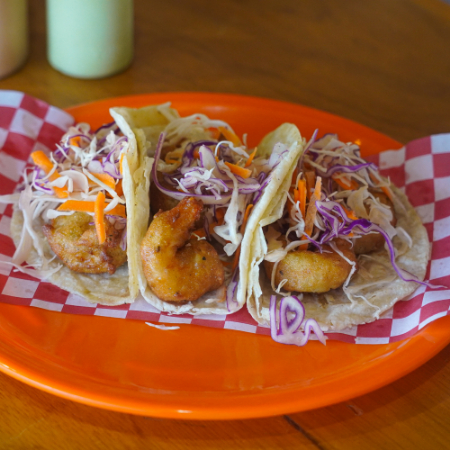 orden ( 3 pzas ) tacos capeados camarón o pescado