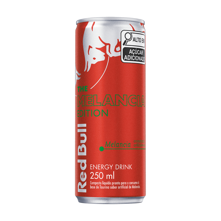 Lata de energético red bull melancia 250ml.