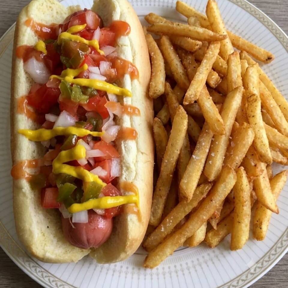 Hot Dog Sencillo Con Papas