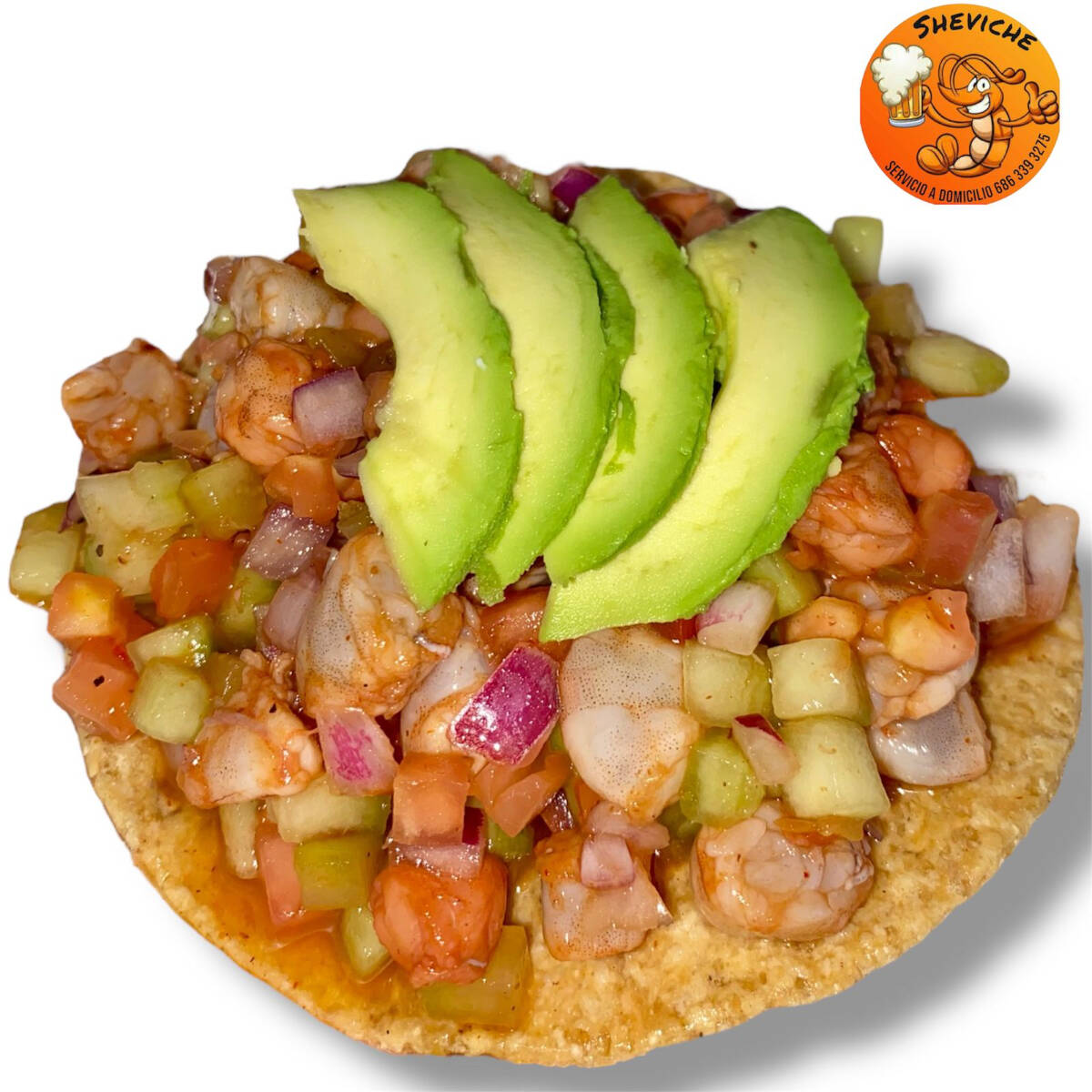 Tostada de Camaron Curtido