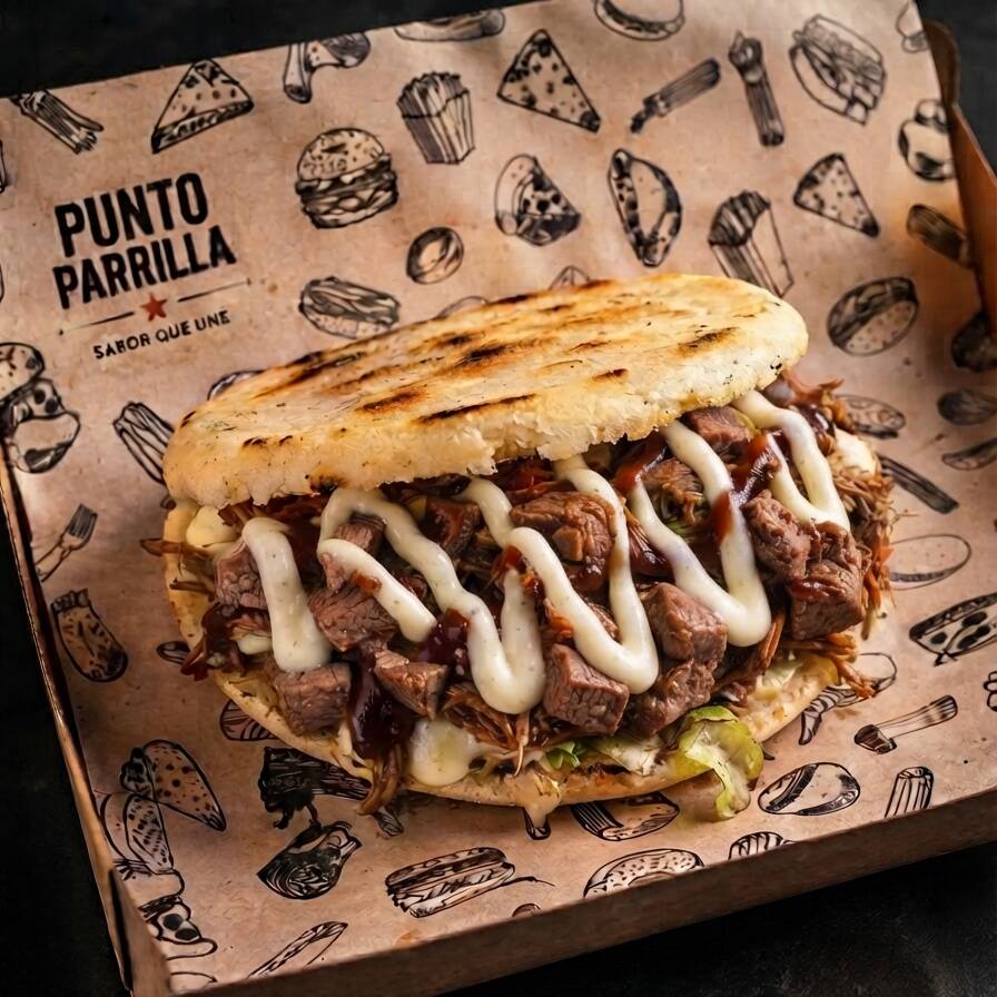 Arepa rellena de res