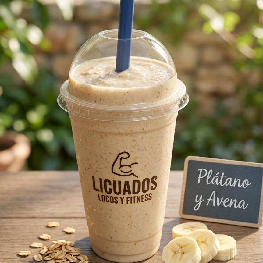 Licuado Natural de Plátano y Avena 16 Oz
