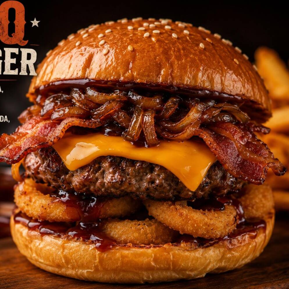 BBQ Burguer con Papas