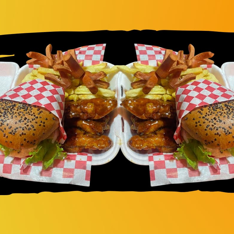 Combo - 2 burger + 8 alitas + 2 Salchipulpo