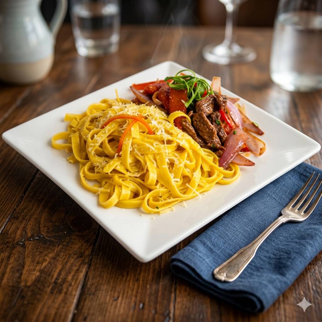 Fetuccini con Lomo Saltado