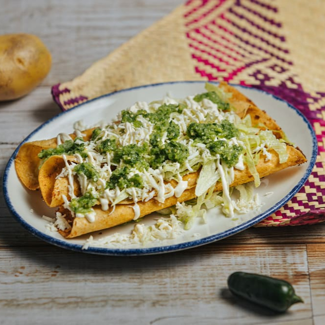 "TACOS DORADOS DE PAPA (3pz)"