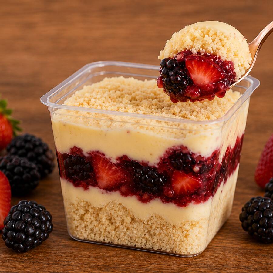 Delícia de Verão - Bolo de Pote Frutas vermelhas c/ Ninho 16 reais e 50 centavos Nosso queridinho do momento Bolo de baunilha com creme de Ninho e geleia de frutas vermelhas — leve, cremoso e irresistível