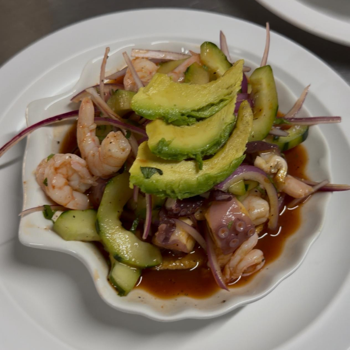 Tostada de Camarón y Pulpo
