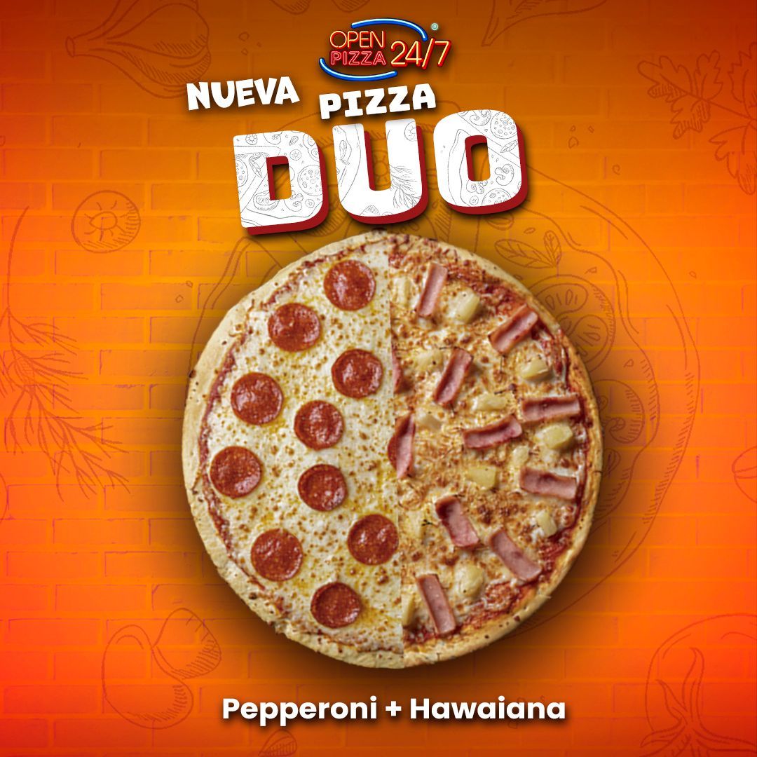 Pizza Dúo Pepperoni Y Hawaiana!