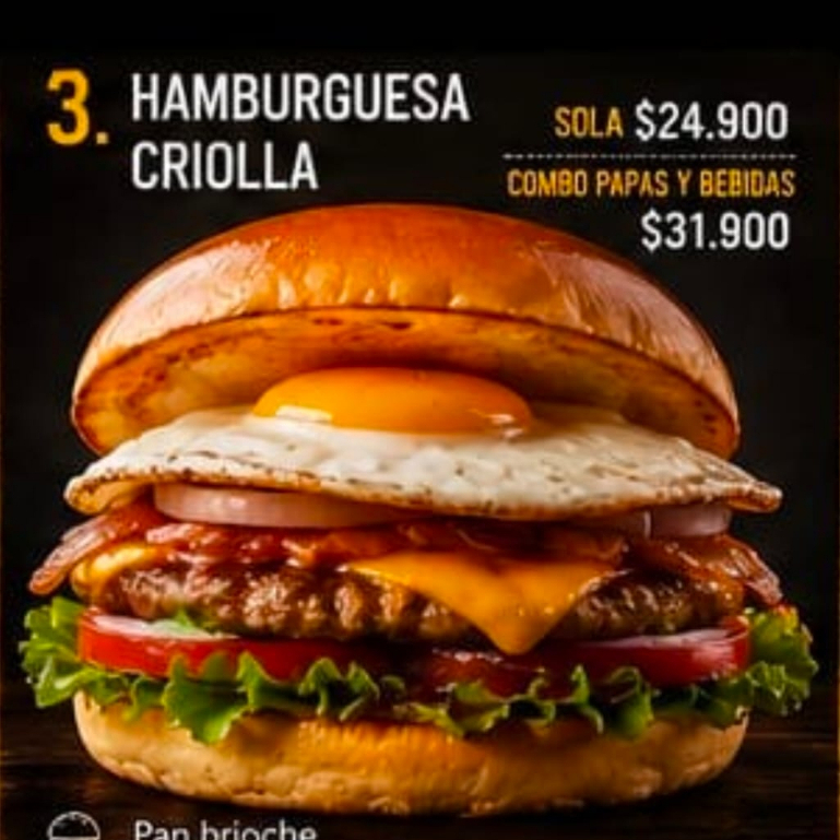 Hamburguesa Criolla en Combo