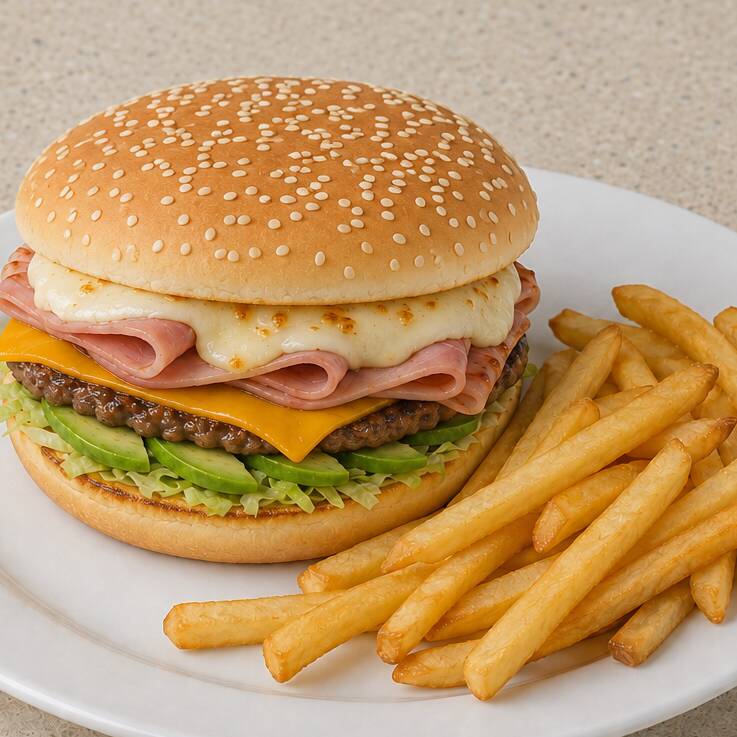 CLASICA +PAPAS + BEBIDA