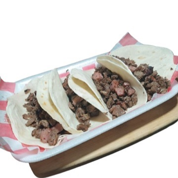 Taco Individual de Carne Asada en Maíz con Queso