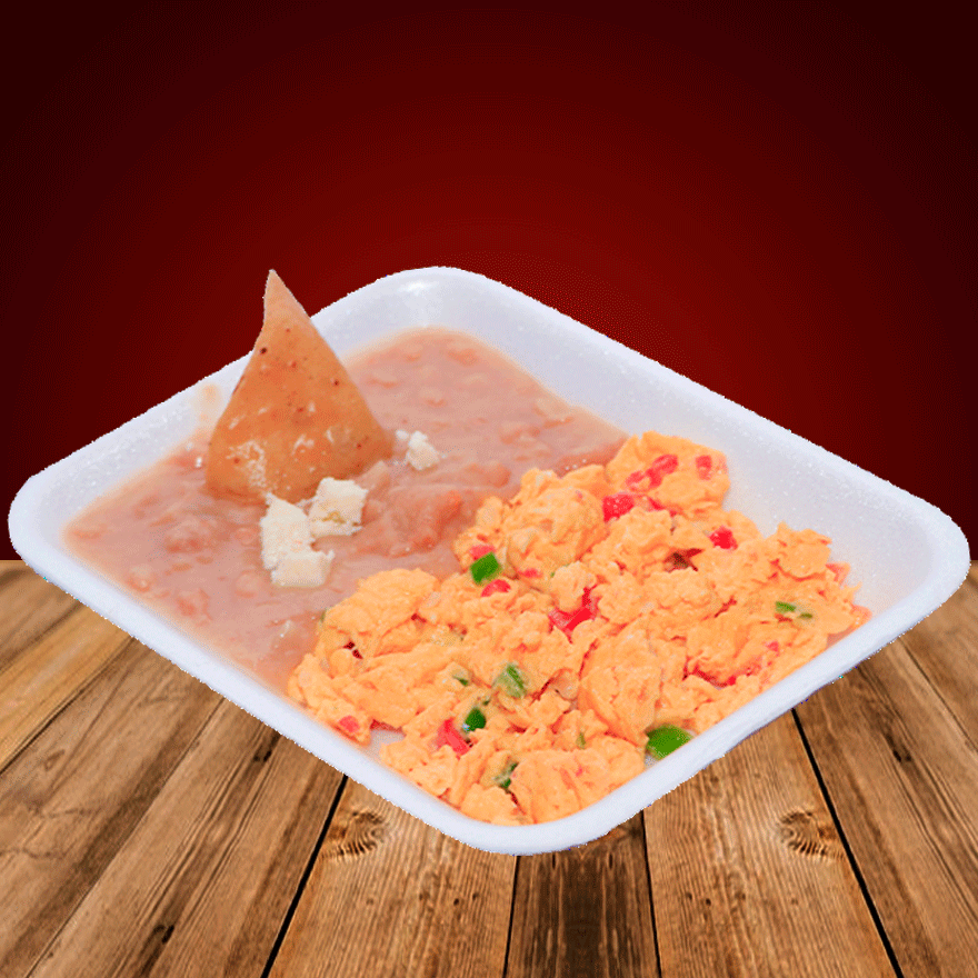 Huevo Revuelto A La Mexicana Y Frijoles