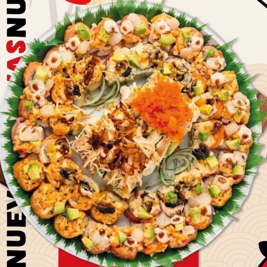 Charola de 100 Bocadillos de Sushi Surtidos