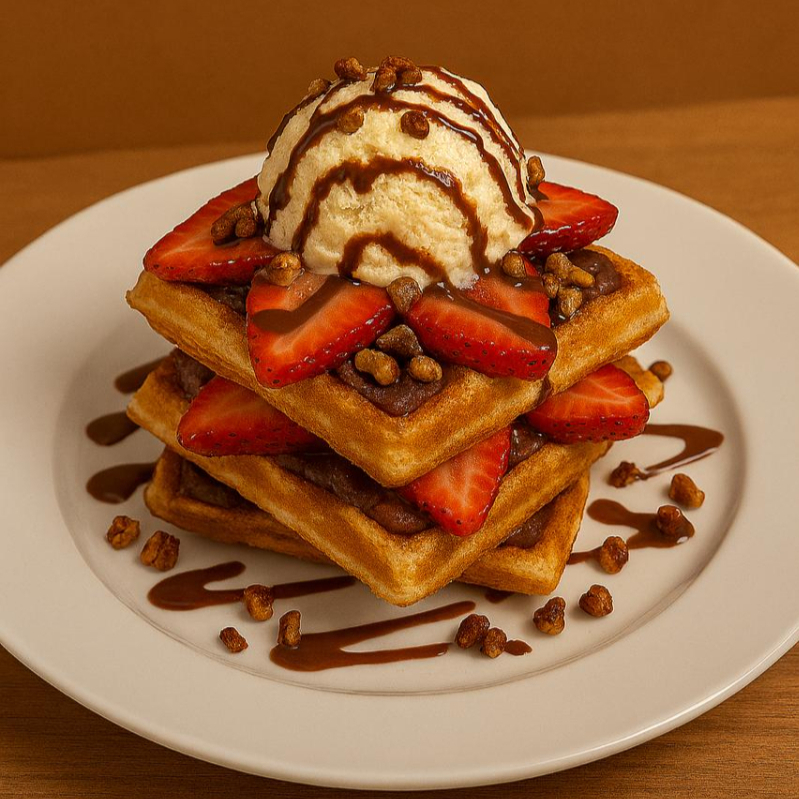 Waffles Oreo y Helado