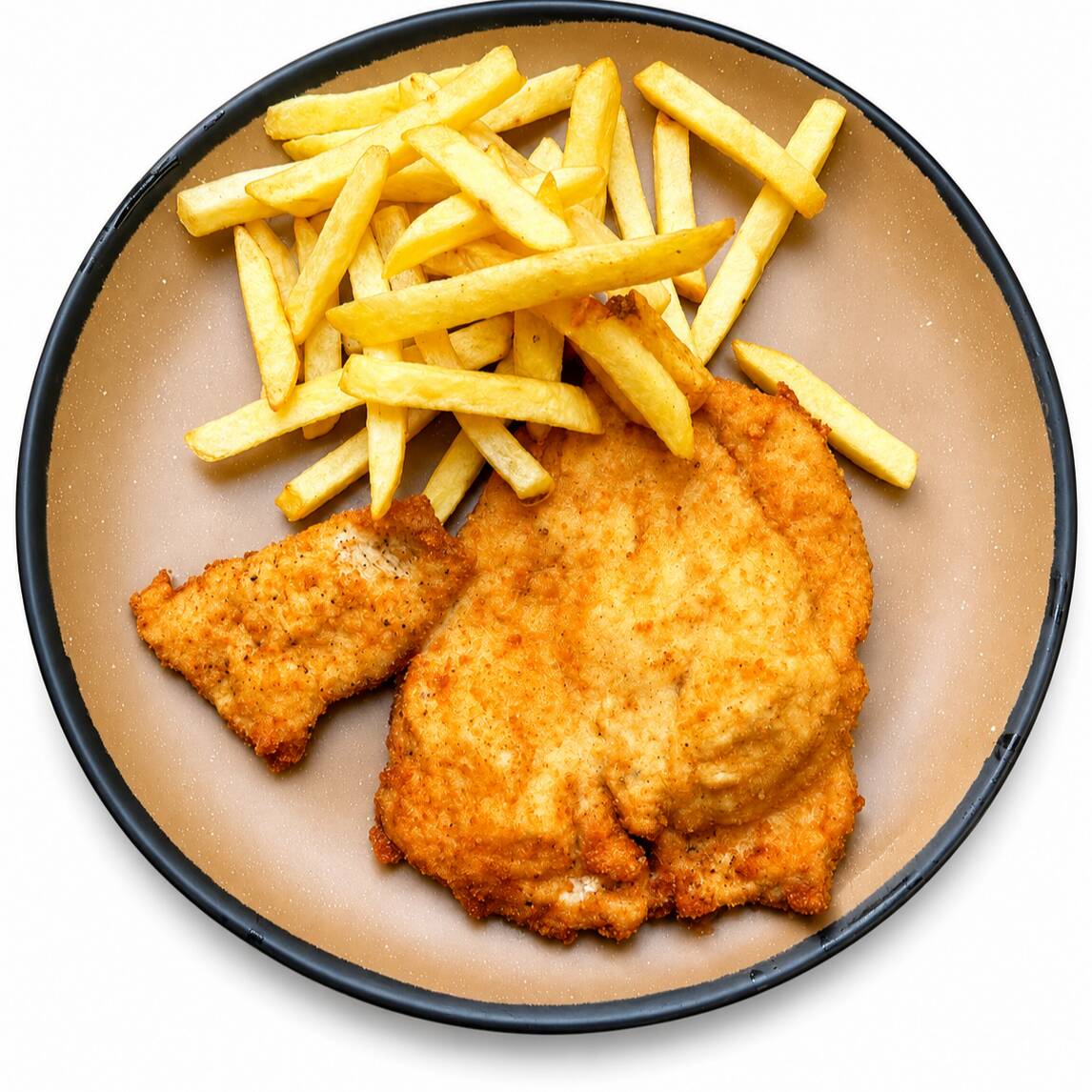 Pechuga Pollo Empanizada con Papas a La Francesa