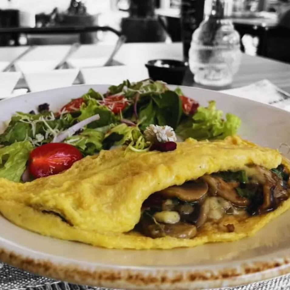 Omelette Champiñones y Espinacas
