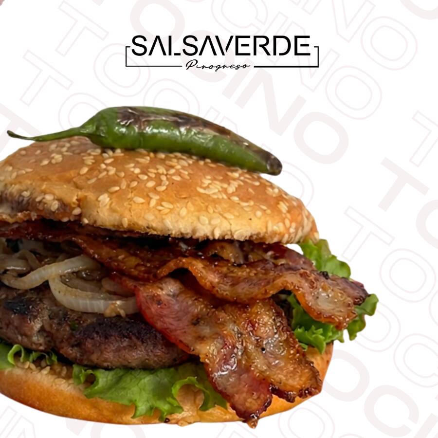 HAMBURGUESA CON TOCINO