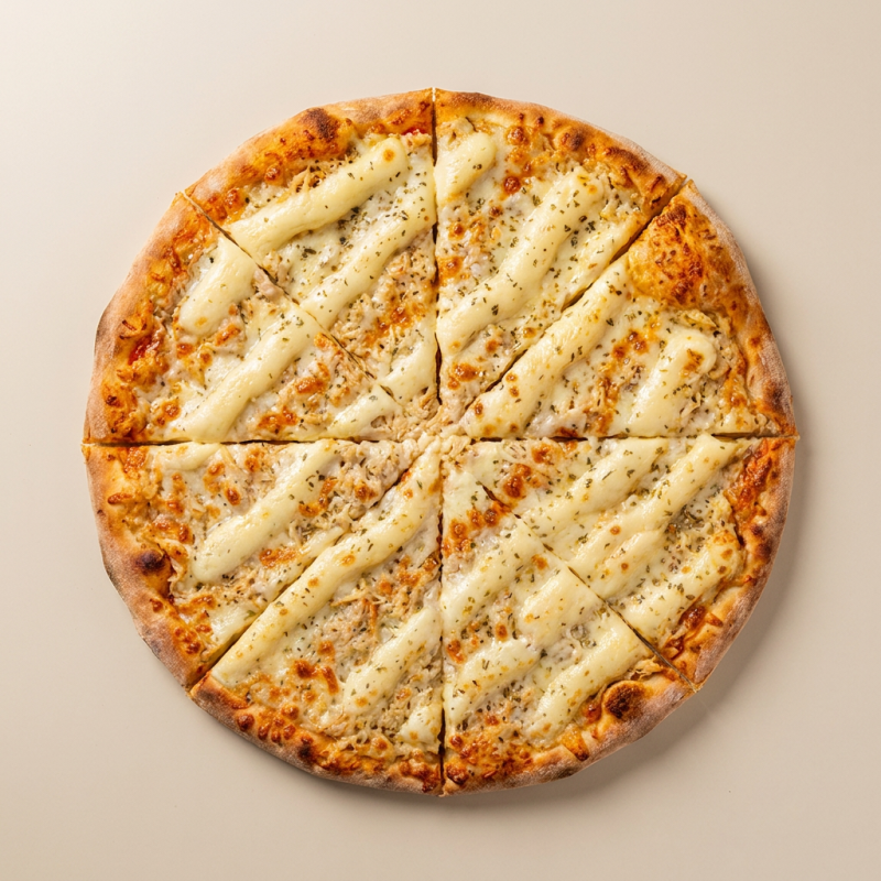 Massa artesanal, molho de tomate, queijo mussarela, frango desfiado, requeijão Catupiry e finalizada com orégano.
Pizza tradicional brasileira de qualidade com queijo gratinado, uma delicia de pizza!