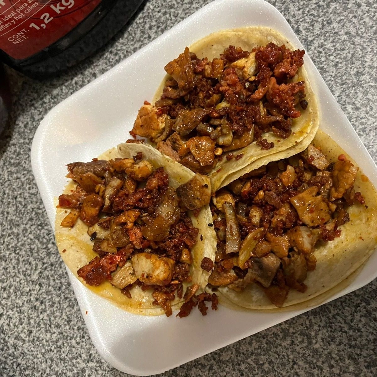 Taco Campechano(pastor y longaniza)