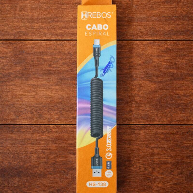 Cabo USB/Tipo-C - 1.6M - Carregamento Rápido