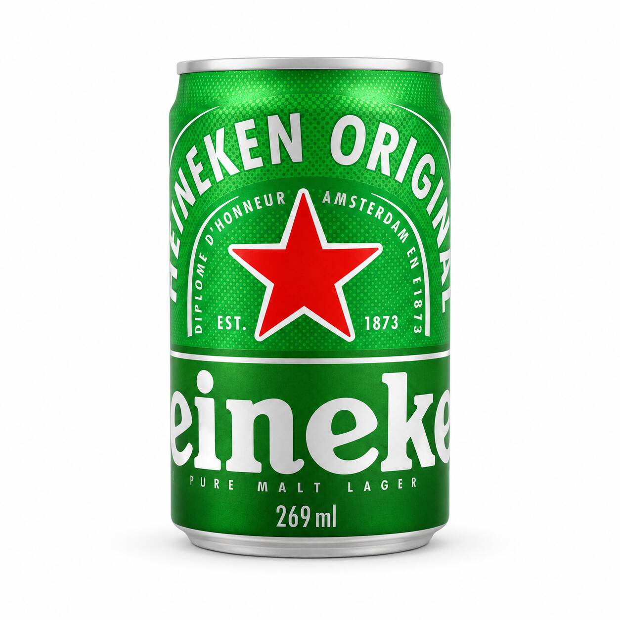 Cerveja Heineken lata 269ml, gelada e pronta para consumo. Sabor marcante, refrescante e qualidade premium.