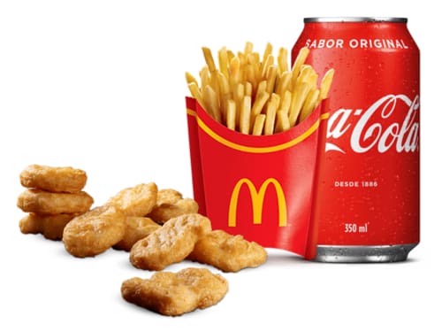 Os frangos empanados mais irresistíveis do Mcdonald’s com acompanhamento e bebida.