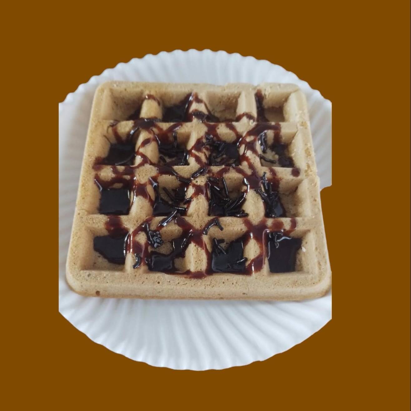 Waffle Sencillo con Jarabe de Chocolate