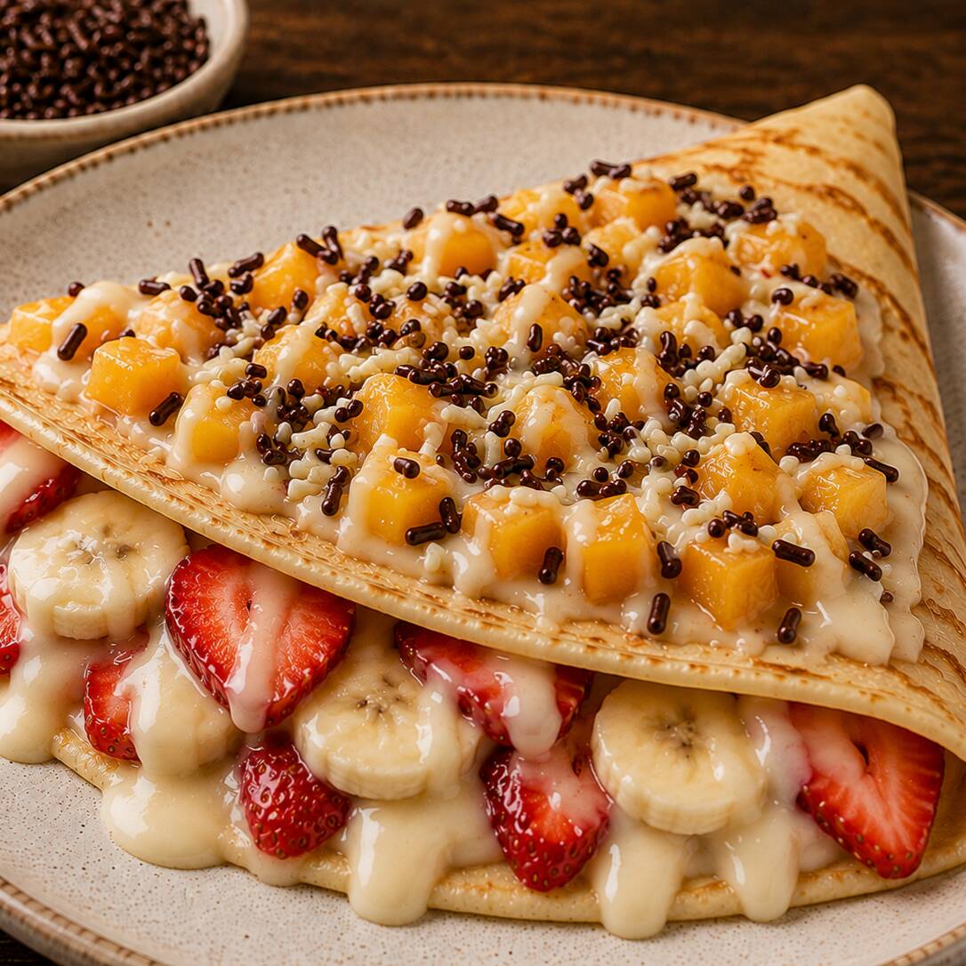 CREPA CON LECHERA Y FRUTAS