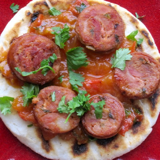 Chorizo Santarozano con Arepa