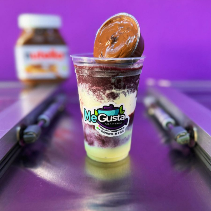 Enviaremos como cortesia 1 pote contendo 50gramas de Nutella Original totalmente grátis. Um delicioso e cremoso açaí acompanhado de um saboroso leite condensado e leite em pó enviado dentro do copo, barato e gostoso!