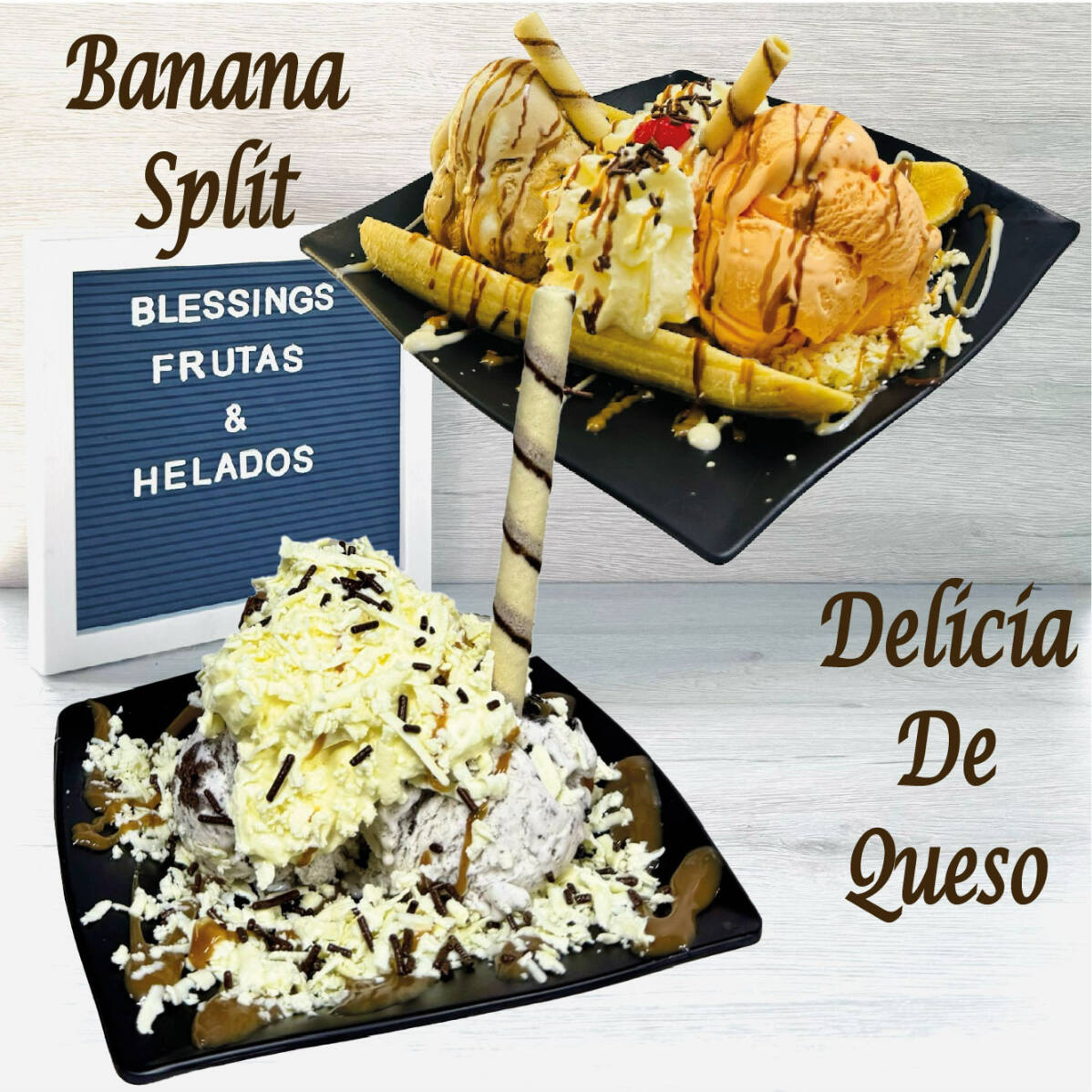 COMBO DELICIA DE QUESO+BANANA SPLIT