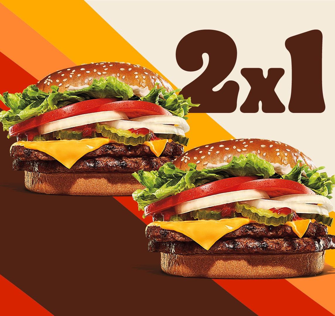 2x1 Whopper Doble con queso