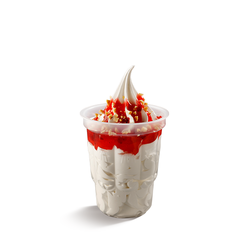 A medida certa entre cobertura de morango e bebida láctea sabor baunilha que pode fazer você viver uma experiência explosiva, além de amendoins crocantes. Desfrute dessa combinação perfeita!