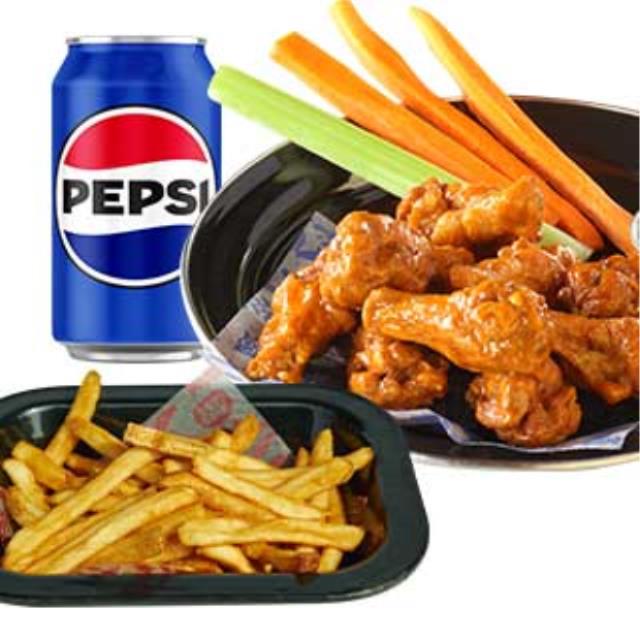 ALITAS PERSONALES + PAPAS FRITAS + PEPSI LATA