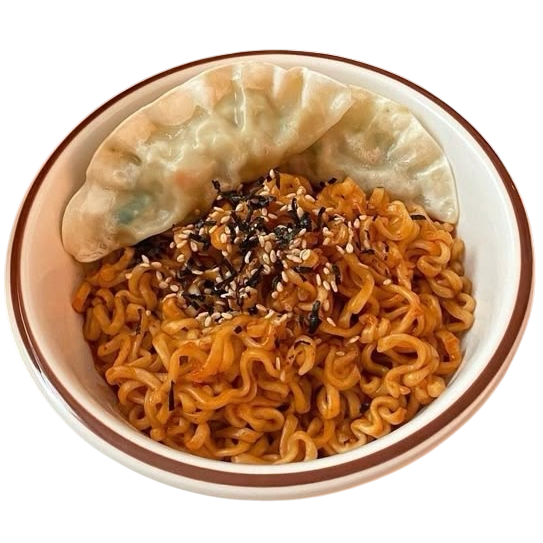Ramen Buldak con Dumplings