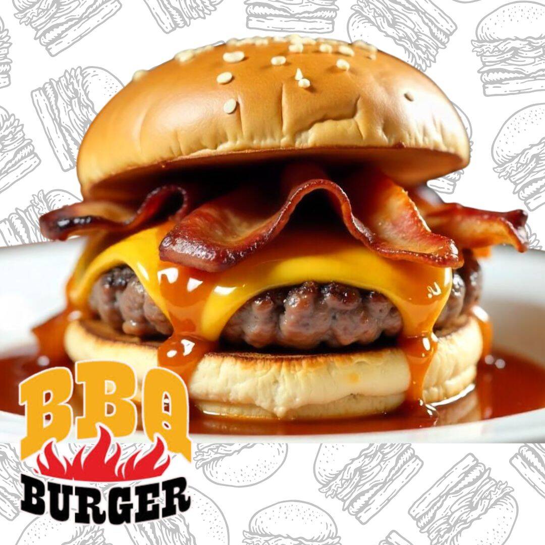 Hamburguesa BBQ, Papas y Chile Guero Aros Ceb