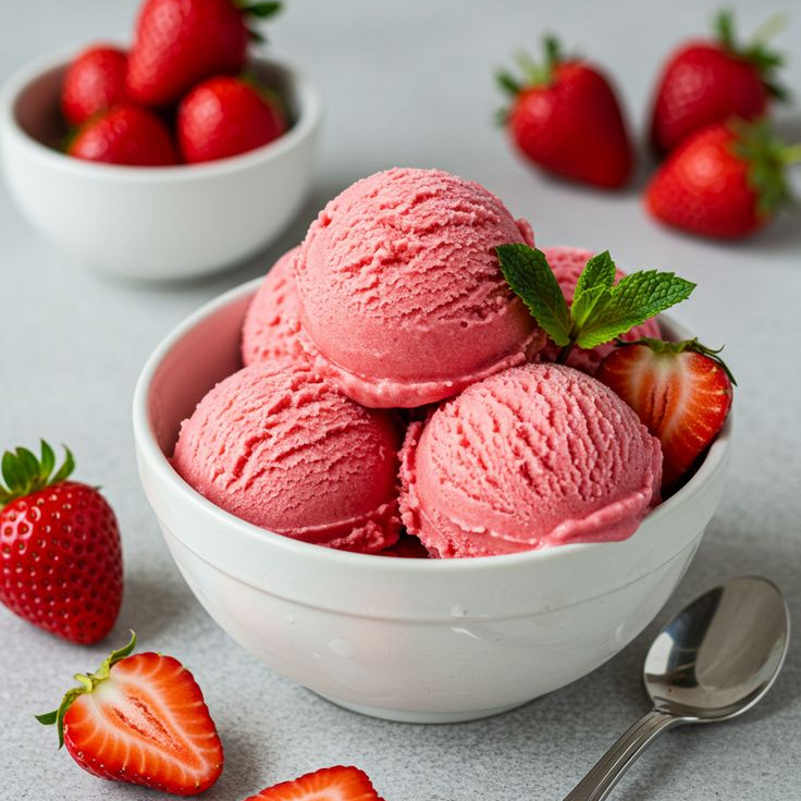 Helado de fresa leche 🍓