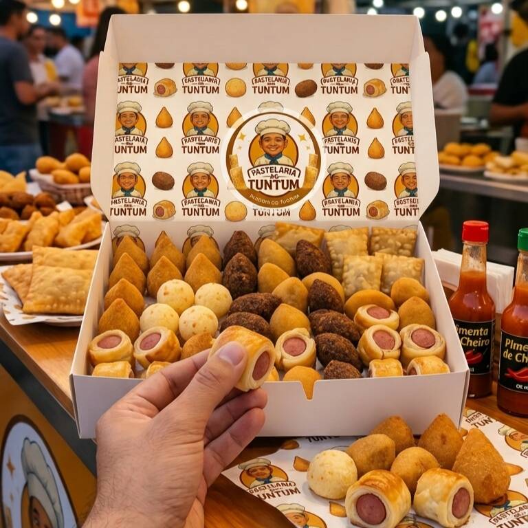 50 unidades de salgadinho diversos, Fritos na hora e super crocantes!