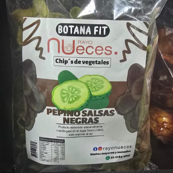 Botana Fit Pepino Salsas Negras 125 gramos.