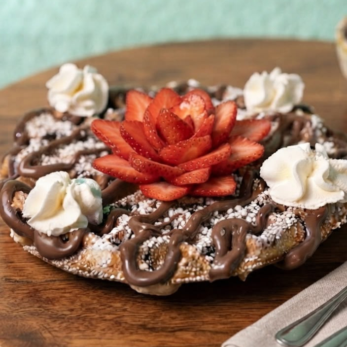 Waffle de Fresa con NUTELLA