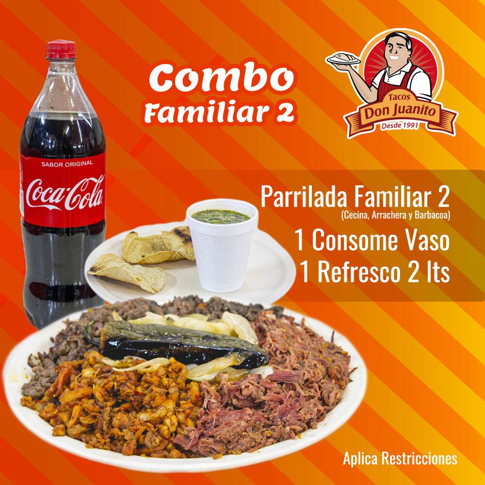 Paquete Familiar Parrillada #1 y Refresco de 2Lts