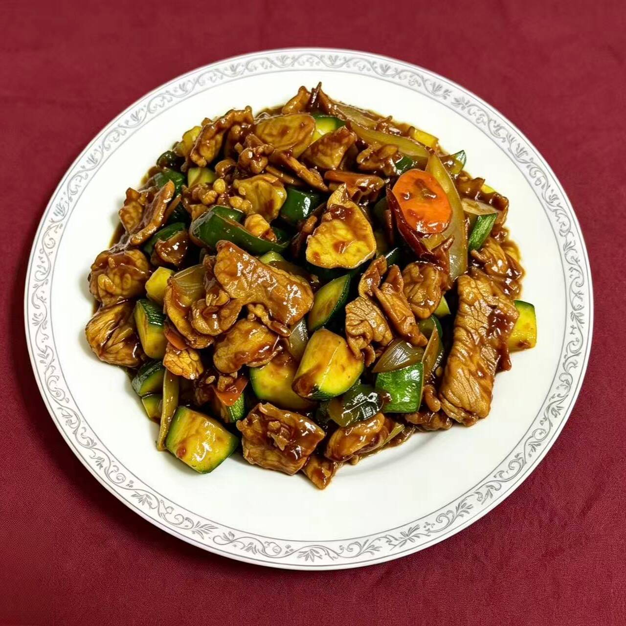 Carne con Calabacitas y Chiles