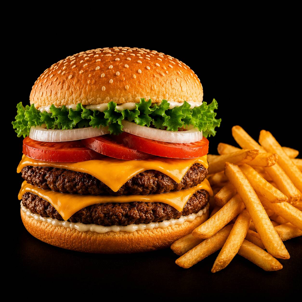 Hamburguesa Doble Carne Con Papas
