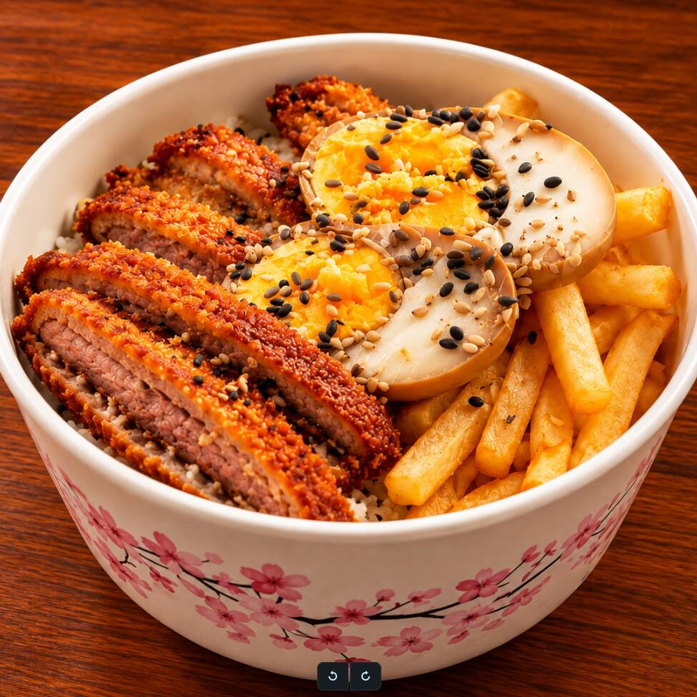 Seu almoço no estilo japonês. Escolha sua proteína preferida! Acompanha macarrão japonês (Soba), ovo cozido marinado e batata frita!
Peso aproximado 400g.