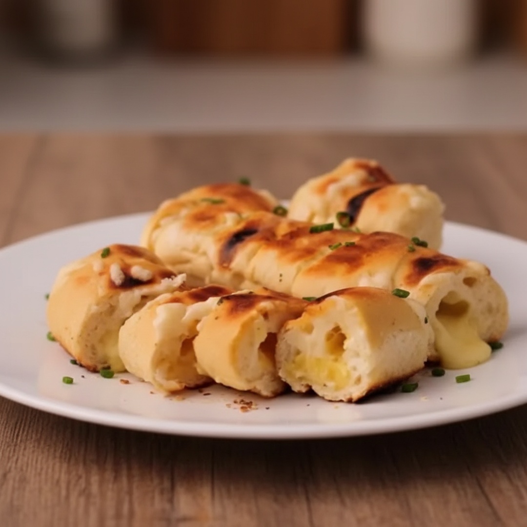 Delicioso espeto de pão de alho