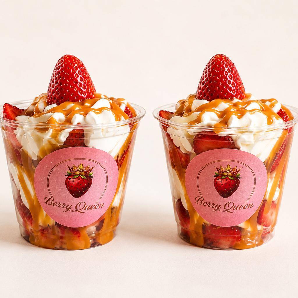 2 Fresas con Crema + Salsa Gratis 9onz