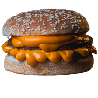 Pão, 2 hamburgueres e cheddar e barbecue!!!